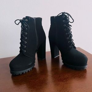 Black combat heels